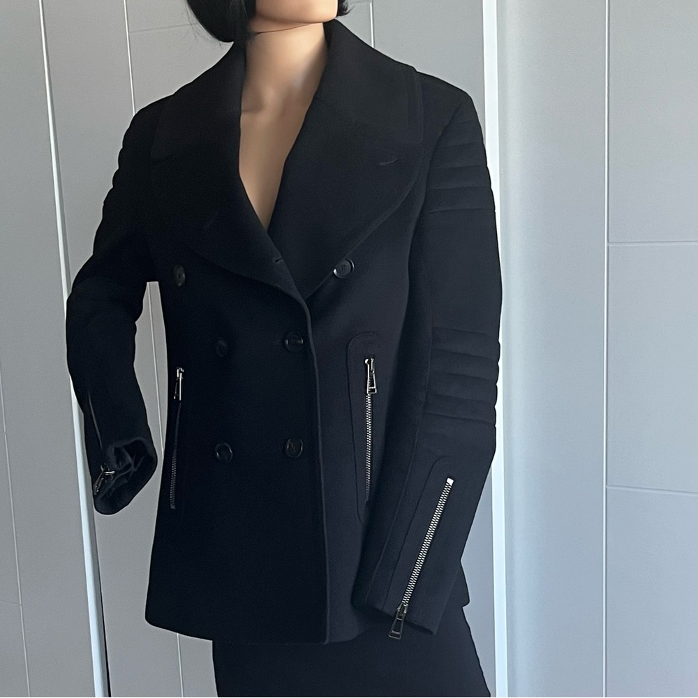 Belstaff Black Double-Breasted Pea Coat - Picture 15 of 16